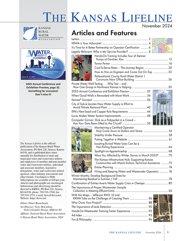 Kansas Rural Water Association > Online Resources > Lifeline Magazine ...